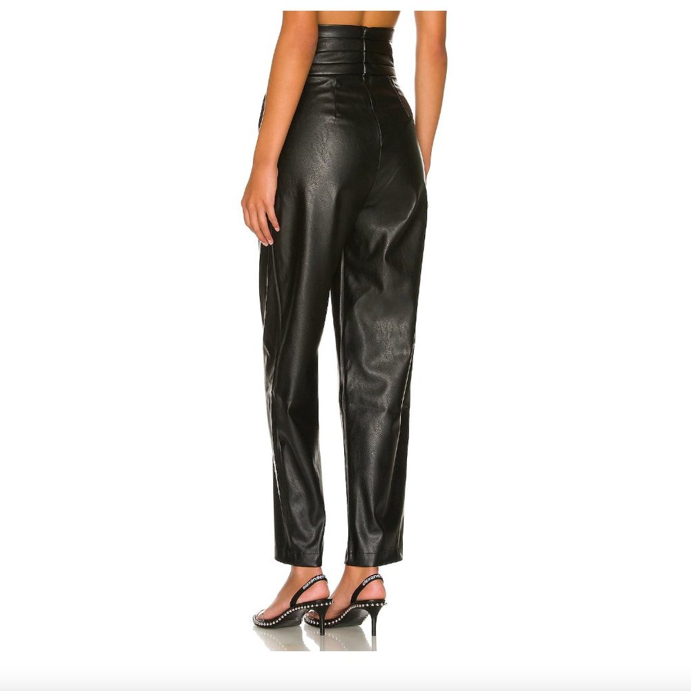 - NEW NONChalant Label Phoenix Vegan Leather Tuxedo Pant Black BX2 - Picture 3 of 8